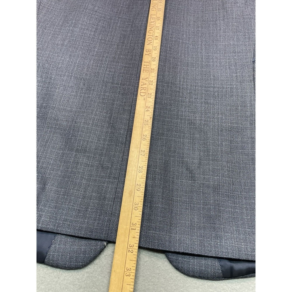Ralph Lauren Silk Blazer Jacket 46R Wool Blue Plaid Single Breasted Vented EUC - Picture 12 of 14